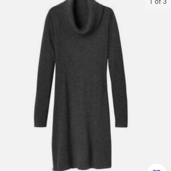 Athleta Merino Wool COWL NECK SWEATER DRESS Charcoal - Picture 1 of 8